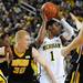 Michigan freshman Glenn Robinson III holds the ball up as he looks to pass in the second half at Crisler Center on Sunday, Jan. 6. Michigan beat Iowa 95-67 in the Big Ten home opener. Melanie Maxwell I AnnArbor.com